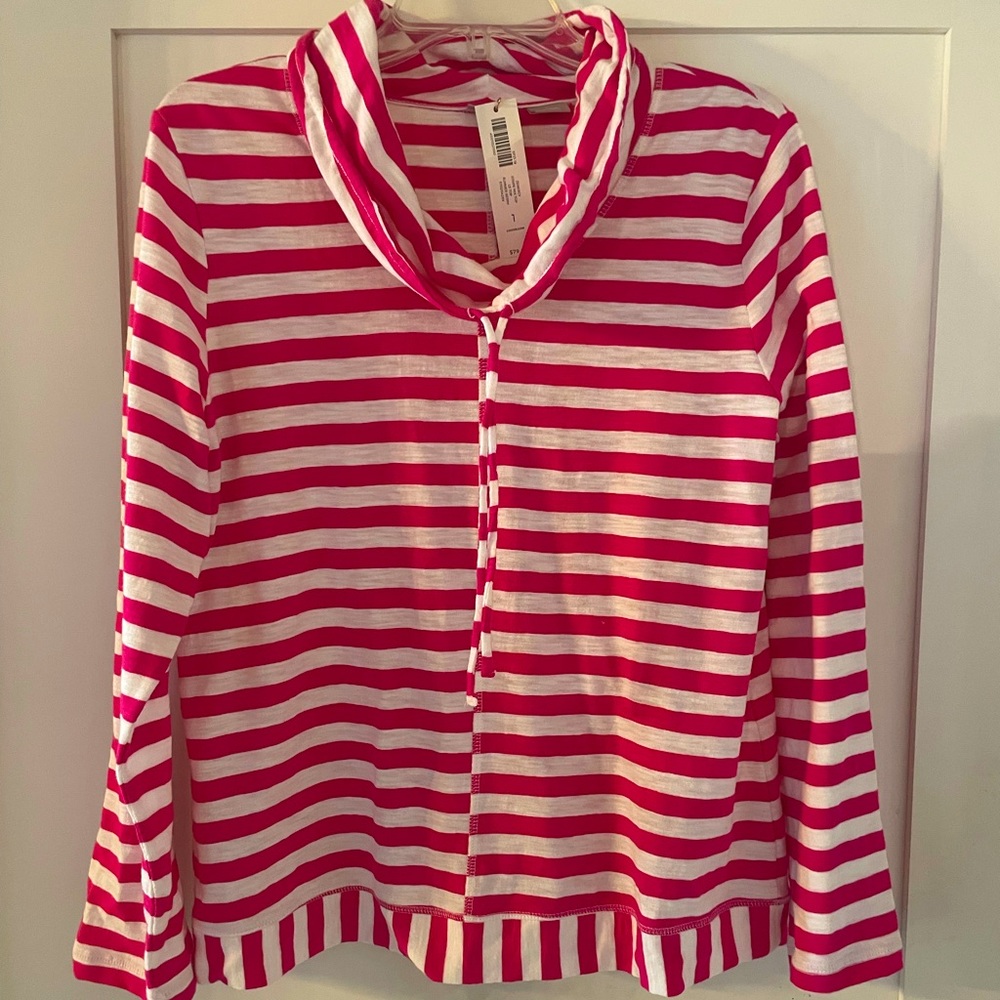 Chicos pink and white stripe top